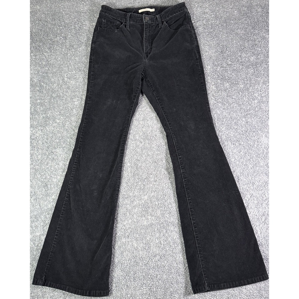 Levi's‎ 726 High Rise Flare Black Corduroy Jeans Women's 28x31 (Tag 28x32)
